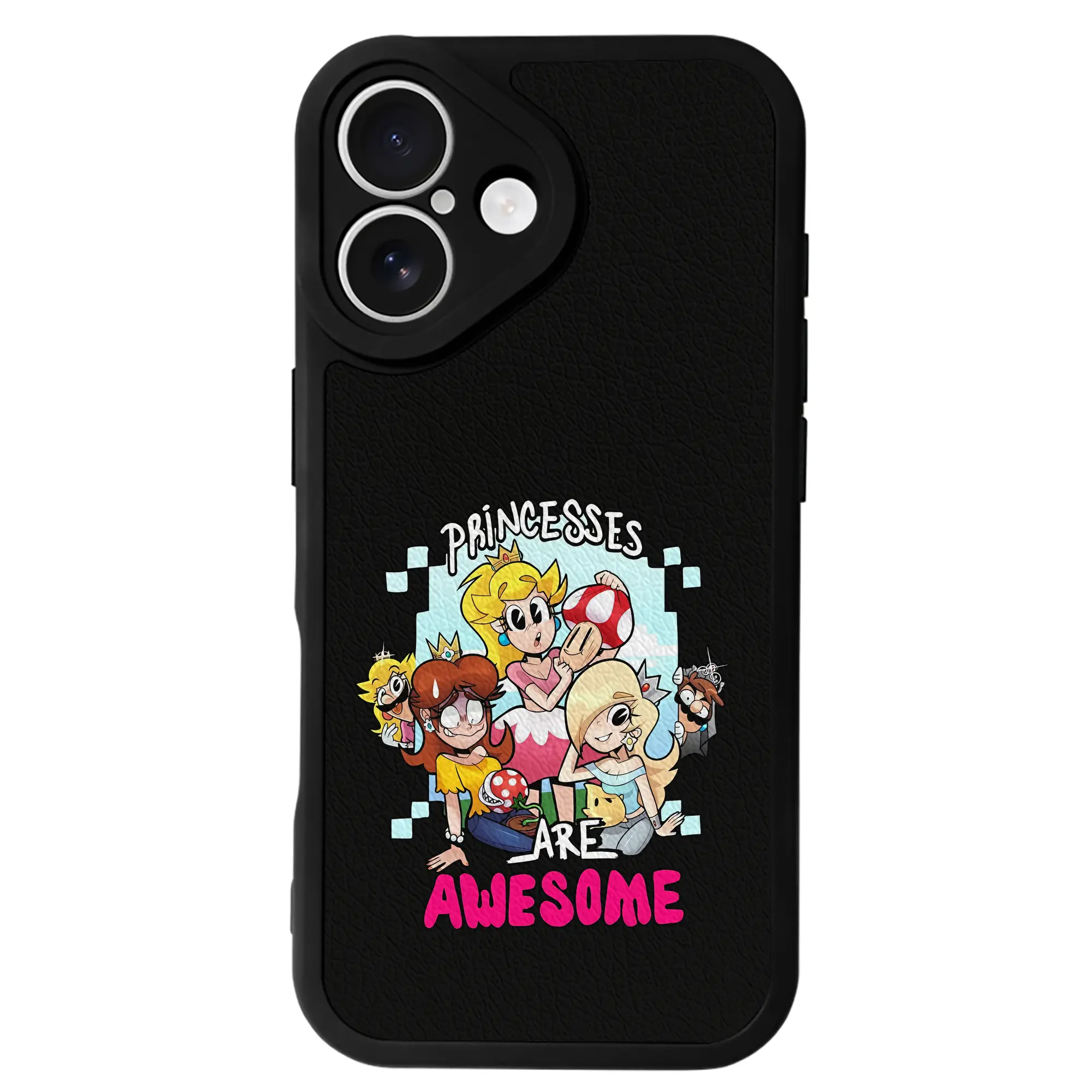 マリオ グッズ ピーチ姫 - IPhone 16シリーズ対応 ・ シリコンスマホケース ・ レザー調 ・ 高精度フィット ・ 耐衝撃 ・ ワイヤレス充電対応 ・ 精密カット